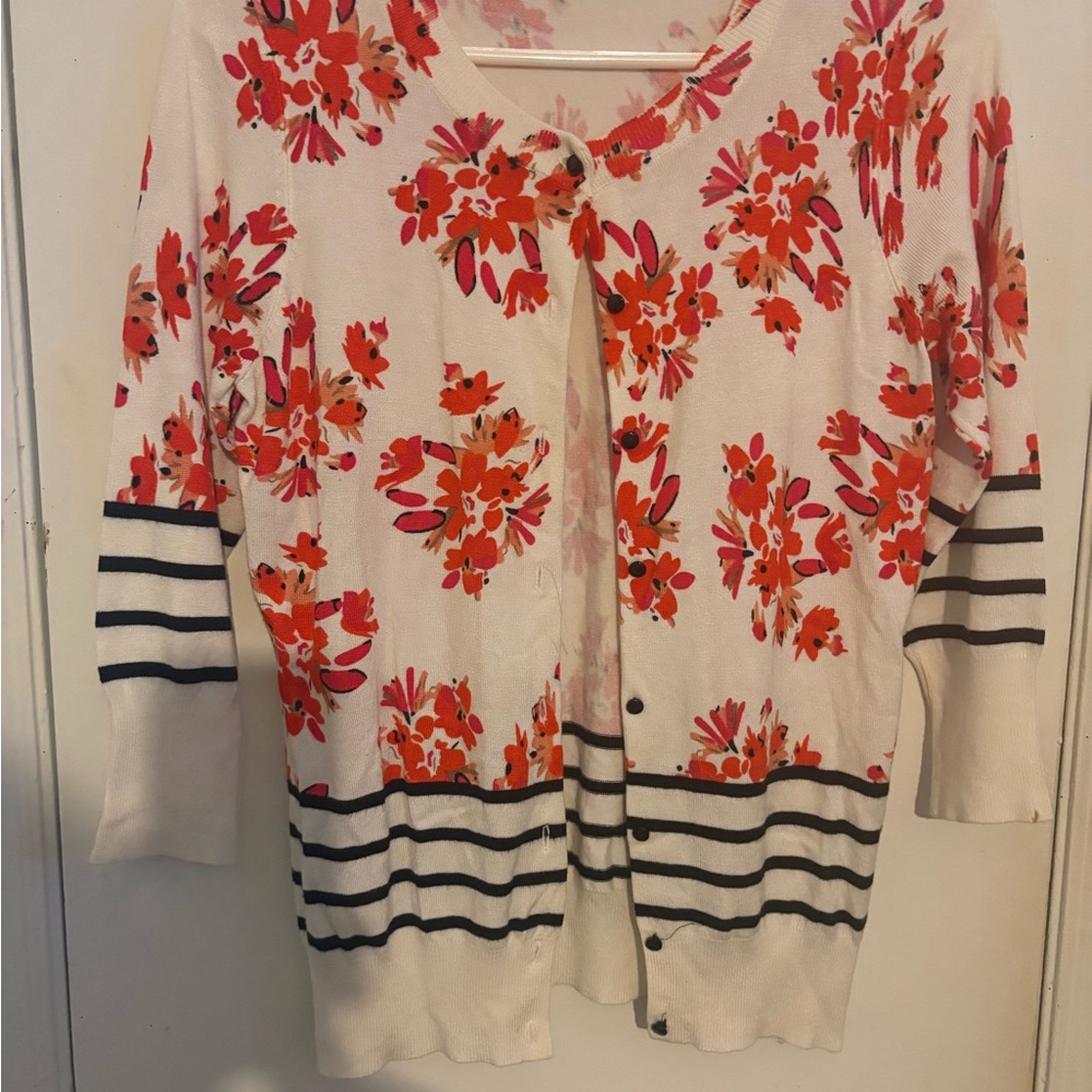 Floral Button-Up Women's Sweater